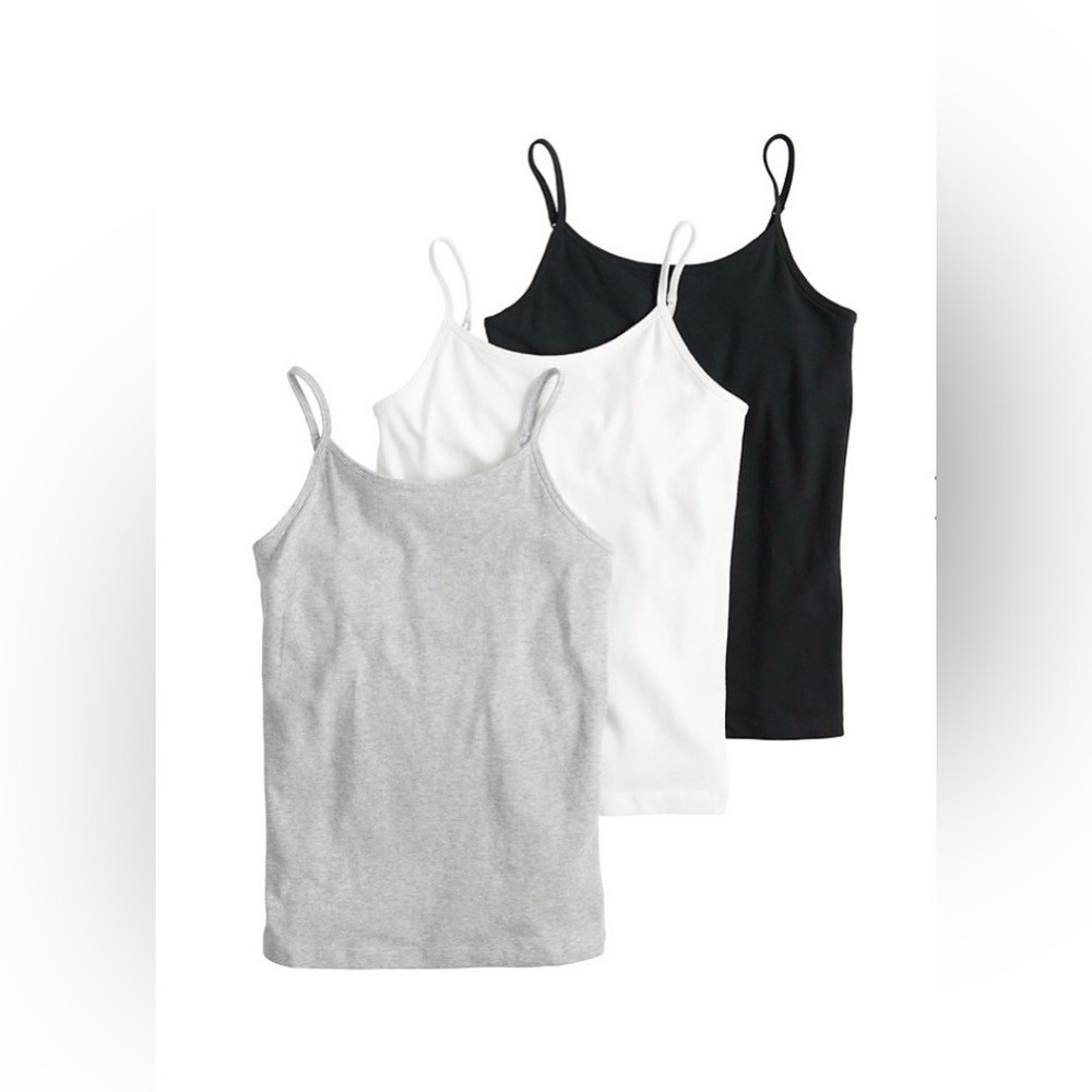 Big girls S O camisole 3 pack size 16 black white and gray